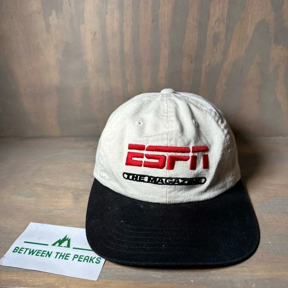 Vintage 90s Espn The Magazine Mens Captiv 8 Baseball Cap Snapback Embroidered